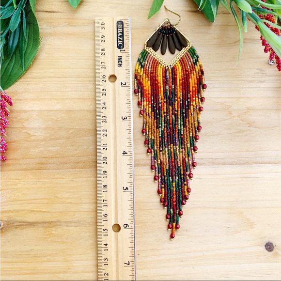 Fall Beautiful Handmade Beaded Earrings - Picture 4 of 4